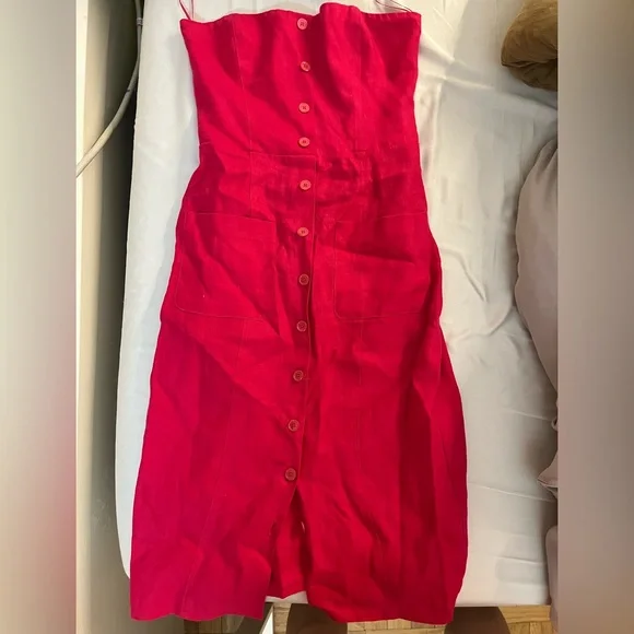 Reformation hot pink/fuchsia midi tube dress - Picture 3 of 4